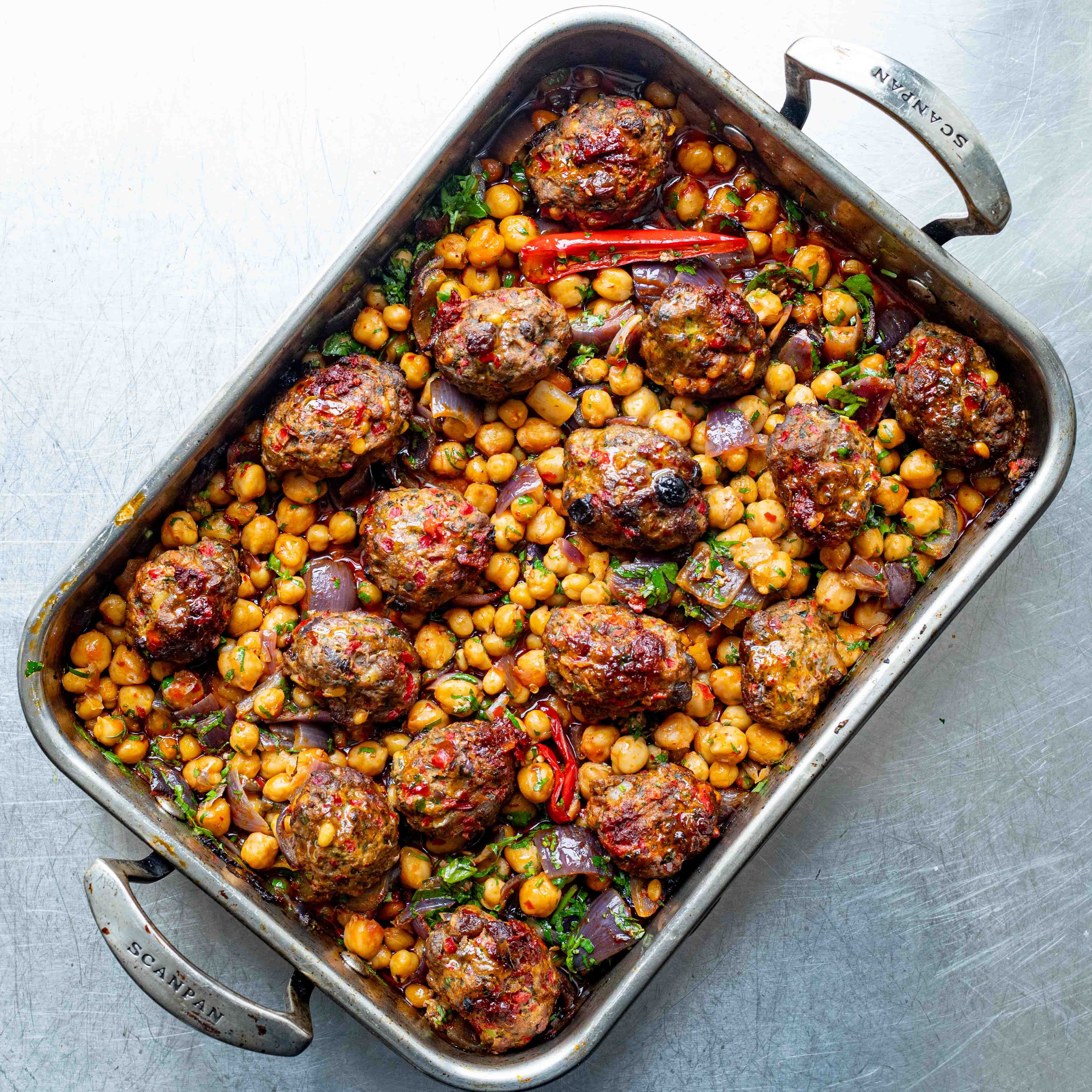 Spicy Lamb Meatball Traybake | Mob