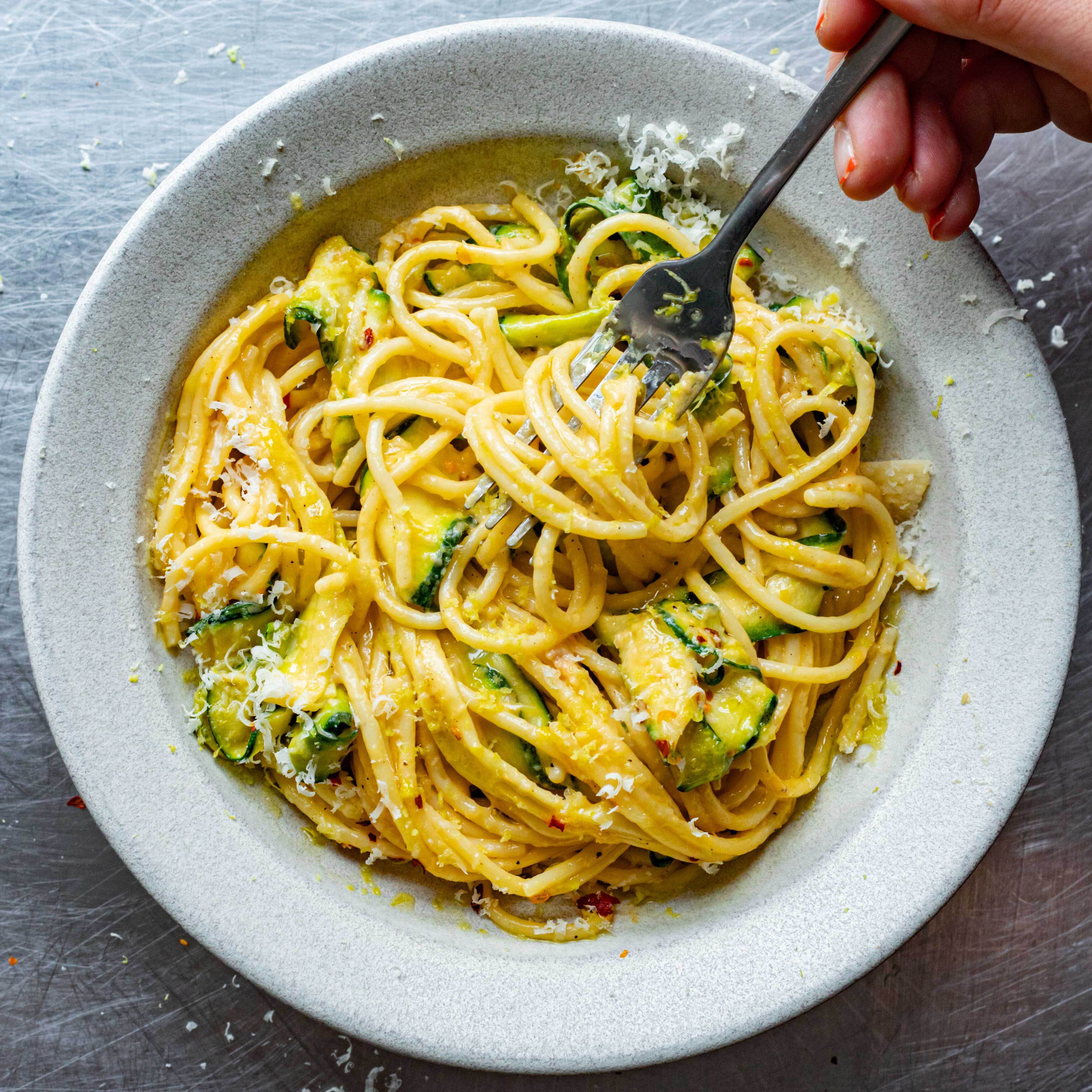 Zingy & Fresh Creamy Courgette Carbonara-image