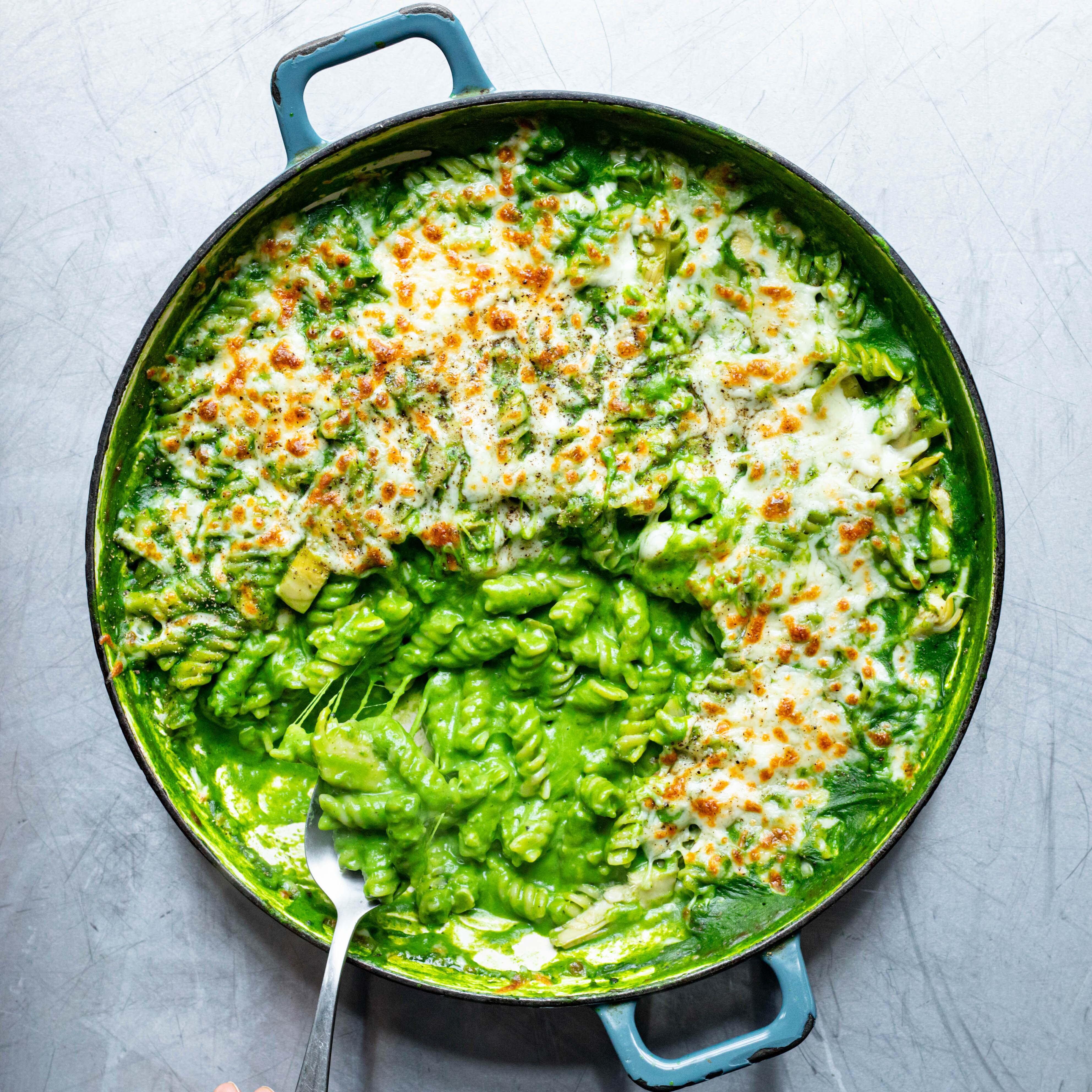 Cheesy Spinach & Artichoke Pasta Bake