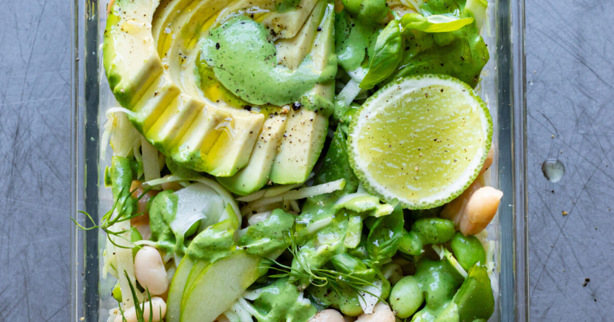 Apple Green Goddess With Herby Dressing