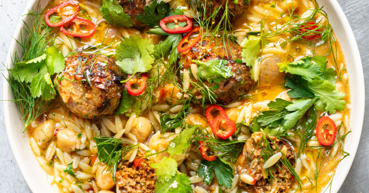 Brothy Orzo & Meatballs | Mob