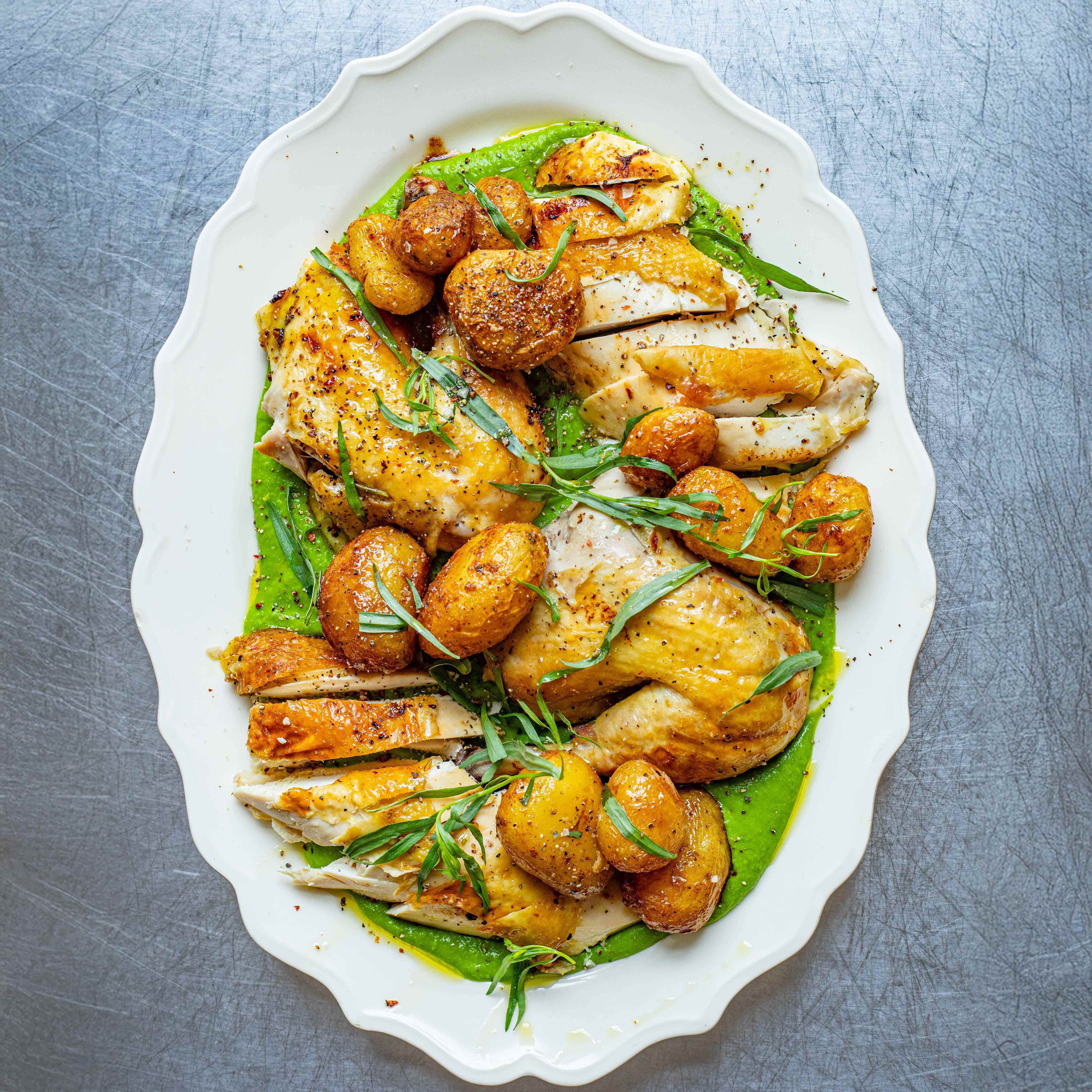 Fancy Summer Roast Chicken Dinner